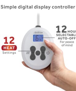 Sunbeam Royal Ultra Fleece Heated Electric Blanket Full Size, 84" x 72", 12 Heat Settings, 12-Hour Selectable Auto Shut-Off, Fast Heating, Machine Washable, Warm and Cozy, Cabernet 14 71wHPlk732L