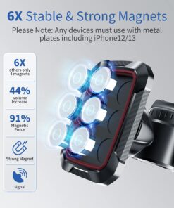 Alternative view of OQTIQ Magnetic CD Phone Car Mount for Car CD Player, CD Slot Car Phone Mount Holder with Built-in 6 Strong Magnets, Compatible with iPhone Samsung Galaxy LG and More Black-Red