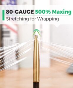 CREGEAR Stretch Wrap Film 6 Pack, Mini Clear Shrink Wrap (5"x1000Ft x80 Gauge) with 2 Reusable Handles, Industrial Stretch Plastic Wrap for Moving Wrapping Plastic Roll & Pallet Wrap,Total 6000 Ft 19 71wIFwcm8lL