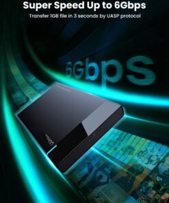 UGREEN 2.5" Hard Drive Enclosure USB C 3.1 Gen 2 to SATA III 6Gbps for SSD HDD 9.5 7mm External Hard Drive Disk Case with UASP Compatible with WD Seagate Toshiba Samsung Hitachi PS4 Xbox Router 24 71wKJq3tobL