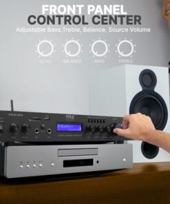 Pyle 5 Channel Rack Mount Bluetooth Receiver, Home Theater Amp, Speaker Amplifier, Bluetooth Wireless Streaming, MP3/USB/SD/AUX/FM Radio, 200 Watt, with Digital ID3 LCD Display - PDA7BU, Black Basic Features 35 71wL5KMMrtL