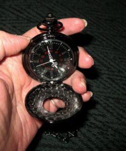 Realpoo Black Hollow Men's Pocket Watch, Roman Digital Scale Men's Quartz Pocket Watches, Quartz Pocket Watch with Chain for Men-Black 37 71wL62eMUL