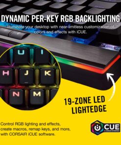 Corsair K95 RGB Platinum Mechanical Gaming Keyboard - 6x Programmable Macro Keys - USB Passthrough & Media Controls - Fastest Cherry MX Speed - RGB LED Backlit - Aluminum Finish Gunmetal 26 71wMDJrvA0L 1