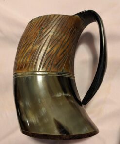 Norse Tradesman LG Viking Drinking Horn Mug - 100% Authentic Flame Treated Beer Horn Tankard With Engravings | The Jarl, approx. 16 oz 47 71wMUnVb0GL