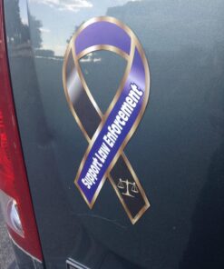 Support Law Enforcement Blue/Black 2-in-1 Ribbon Magnet by Magnet America is 8" x 3.875" Made for Vehicles and Refrigerators Large 5 71wMu0gtJEL