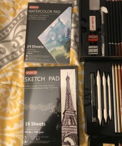 Shuttle Art Professional Drawing Kit, 123 Pieces of Drawing Pencils Set Includes Colouring Pencils, Watercolor, Charcoal, Graphite and Sketch, Ideal for Adults Children Artists 47 71wNYaIkZFL