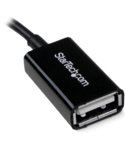 Alternative view of StarTech.com 5in Micro USB to USB OTG Host Adapter - Micro USB Male to USB A Female On-The-GO Host Cable Adapter (UUSBOTG) 1 Count (Pack of 1) Black