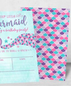 Your Main Event Prints Mermaid Birthday Invitations, Pink and Purple, 20 Fill In Mermaid Party Invitations 13 71wO4WDLXDL