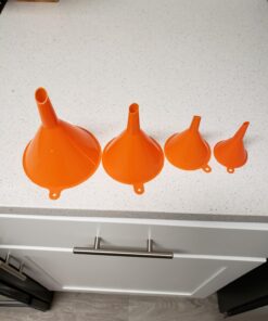 RAM-PRO 4-Piece All Purpose Wide-Mouth Bright Orange Plastic Funnel Set for Quick and Clean Transferring Liquids, Dry Goods, Between Pitchers, Bottles, Cans and Containers 22 71wOAQIPZqL