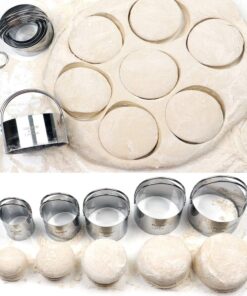 HULISEN Biscuit Cutter Set (5 Pieces/Set), Round Cookies Cutter with Handle, Professional Baking Dough Tools, Gift Package 5 Sizes - Flat 30 71wQ0K6uP L
