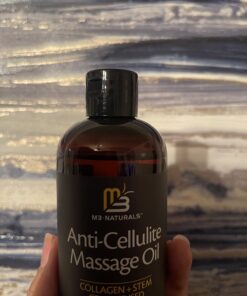Anti Cellulite Massage Oil Infused with Collagen & Stem Cell Instant Toning Firming of Cellulite & Scar Remover for Thighs & Body Relaxing Sore Muscle Massage Therapy Cream by M3 Naturals 8 Fl Oz (Pack of 1) 41 71wR4od2qsL