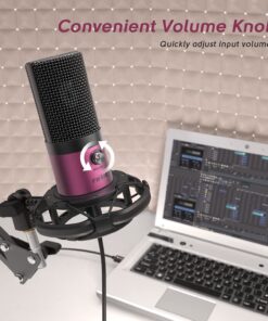 FIFINE Podcast Microphone Kit-USB PC Computer Recording Microphone, Condenser Mic Set for Streaming, Gaming, Voice-Over, Meeting, with Arm Stand, Shock Mount, Pop Filter-T669 Rose Red 11 71wREnPLxL