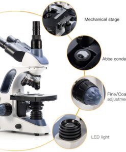Swift SW380T 40X-2500X Research-Grade Trinocular Compound Lab Microscope with 1.3mp Camera and Software Windows and Mac Compatible and Slides SW380T+1.3 camera 9 71wRKB1KLRL