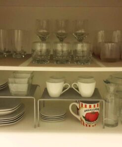 DecoBros Expandable Stackable Kitchen Cabinet and Counter Shelf Organizer,Silver Silver 57 71wRhfifkAL