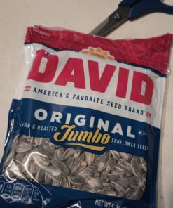 DAVID Seeds Original Salted and Roasted Jumbo Sunflower Seeds, Keto Friendly Snack, 5.25 OZ Bags, 12 Pack 5.25 Ounce (Pack of 12) 33 71wRhj2Bi8L