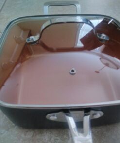 Gotham Steel Nonstick Square Deep Frying Pan, 9.5” Large Cooking Pan with Ceramic Nonstick Coating, 4 Pc Titanium Ceramic with Lid, Basket & Steamer Tray, Dishwasher Safe 44 71wSJtaXE7L