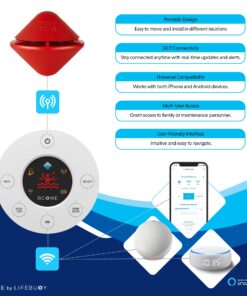 BCone Smart Floating Pool Safety Alarm System, Compatible with Alexa, Wi-Fi Connectivity, App Control from Anywhere. Powerfully Loud Alarm on Both The Pool and Home Units. 24 71wSz0923oL