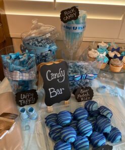 Candy Envy Light Blue and White Rock Candy Crystal Sticks - 24 Indiv. Wrapped - Cotton Candy & Original Sugar Flavored 24 count 29 71wT8BmuMCL 2