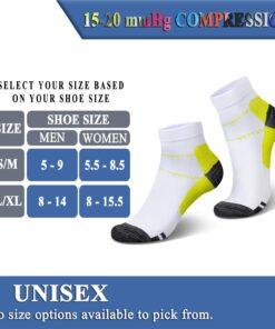 QUXIANG Compression Socks for Women & Men Circulation 3/6/7 Pairs Arch Ankle Support 15-20 mmHg Best for Running Cycling Small-Medium 01-blue/Purple/Yellow 16 71wT9RAQ5HL