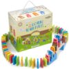 Imagination Generation Zoo Animals Domino Rally Adventure Kids Playset, with 4 Animal Shapes, 5 Stunts, & Carrying Case (144 Pieces) 23 71wTNlpLnL