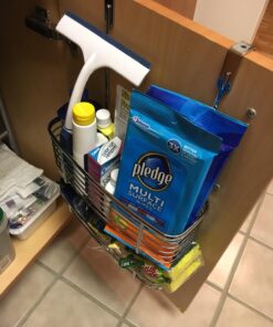 iDesign Axis Over the Cabinet 2-Tier Kitchen Storage Basket Organizer for Aluminum Foil, Sandwich Bags, Cleaning Supplies, Garbage Bags, Bath Supplies, Chrome 45 71wURhQApL