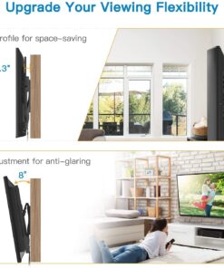 Alternative view of Pipishell UL Listed Tilt TV Wall Mount Bracket Low Profile for Most 23-55 Inch LED LCD OLED 4K Flat Curved TVs up to 99lbs Max VESA 400x400mm, 8° Tilting for Anti-Glaring, Fits 8-16 inch Wood Stud