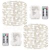 GDEALER 2 Pack Fairy Lights Christmas Decor 20 Ft 60 Led Battery Operated Christmas Lights with Remote Waterproof Twinkle Lights 8 Modes Fairy String Lights for Party Bedroom Wedding Decorations-White White 24 71wVBPqSjhL