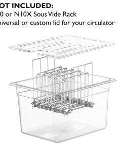 LIPAVI Sous Vide Container Model C10 3.0 Gallon (12 Quarts) 12.7 x 10.3 Inch - NOT INCLUDED: Matching rack and tailored lids for Joule, Anova and more sold separately 12 Quarts 18 71wVbqlHj4L