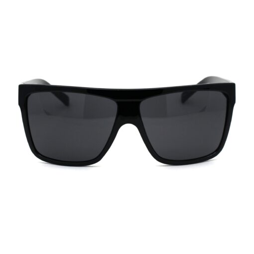 SA106 All Black Limo Flat Top Mob Oversized Rectangular Sunglasses