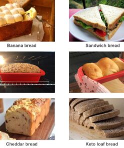 SILIVO Silicone Bread and Loaf Pans (2 Pack) - Nonstick Silicone Baking Mold for Homemade Loaf, Bread and Meatloaf - 8.9x3.7x2.5 inch Set of 2 27 71wYCICx88L