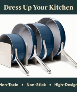 Alternative view of Caraway Nonstick Ceramic Cookware Set (12 Piece) Pots, Pans, Lids and Kitchen Storage - Non Toxic, PTFE & PFOA Free - Oven Safe & Compatible with All Stovetops (Gas, Electric & Induction) - Navy
