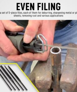 Berkling Tools 7102 Compact Low Vibration Air Saw/Air File with 8 pcs Blade Kit (3 Bi-Metal Saw Blades 18T 24T 32T and 5 Files) Multi-function Pneumatic Reciprocating Body Saw Air Powered Mini Tool 12 71wYGR3qfrL