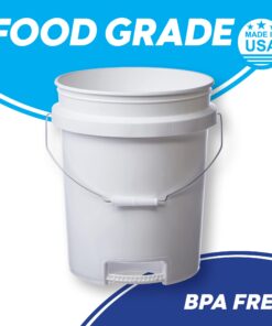 Alternative view of Hudson Exchange 5 Gallon Bucket with Bottom Grip Handle, HDPE, White, 4 Pack