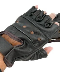 Dark Brown First Manufacturing Lightweight Thick Leather Fingerless Gloves Medium 13 71wZM5PDKaL