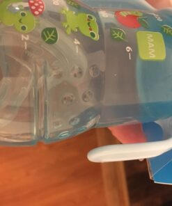 MAM Plastic Trainer Cup (1 Count), Trainer Drinking Cup with Extra-Soft Spout, Spill-Free Nipple, and Non-Slip Handles, for Boys 4+ Months, Eight Ounces, Designs May Vary Blue 40 71waNkFoMPL