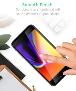 TalkWorks iPhone 8 Plus Screen Protector (Also Fits iPhone 7 Plus, 6S+, 6+) 3 Pack Tempered Glass Film Durable 0.33mm 9H Hardness, Case Compatible, Smudge, Scratch, Crack, Shatter Proof, HD Touch 10 71wbIVdgxML