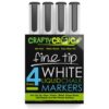Crafty Croc Fine Tip Chalk Markers - (Precise 3mm Tip, 4 White) - Erasable Dustless Liquid Chalk Ink Pens, Water-Based, Non-Toxic 4 Pack White Fine Tip (3mm) 22 71wckO73UBL