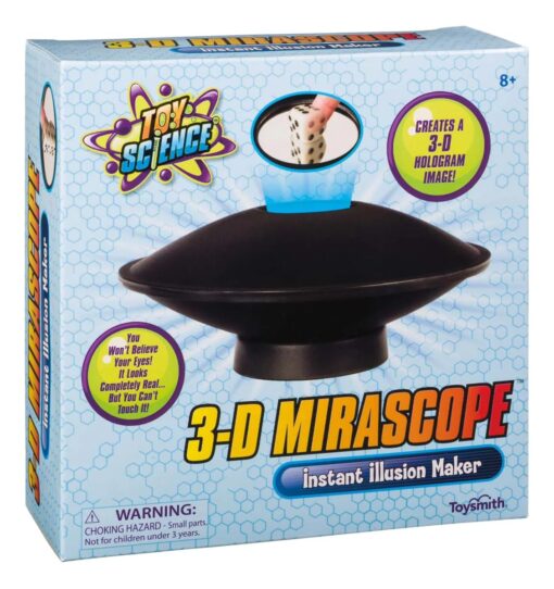 Toysmith: 3-D Mirascope, 6" Instant Hologram Image Maker, Includes a Plastic Frog to Display and Complete Instructions for Use, For Boys & Girls 8+,Black