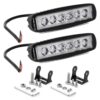 YITAMOTOR LED Light Bar 2PCS 18W 6 Inch Flood LED Work Light Pods Single Row Off Road Led Light Driving Light Fog Light Boat Light Waterproof SUV ATV 4WD Car Truck Golf Cart 12V 24V, 2 Year Warranty 2pcs 6inch Flood Black 4 71wdVczS2lL