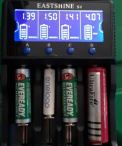 Universal Smart Battery Charger 4 Bay for Rechargeable Batteries NiMH NiCd AA AAA C Li-ion LiFePO4 IMR 18650 21700 20700 26650 14500 16340 18500 10440 18350 RCR123a LCD Display UL Listed 44 71wdXH5KhFL