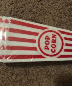 Novelty Place Plastic Red White Striped Classic Popcorn Containers for Movie Night - 7.8 inch Tall x 3.8 inch Square (4 Pack) 4 31 71we0VLI7L