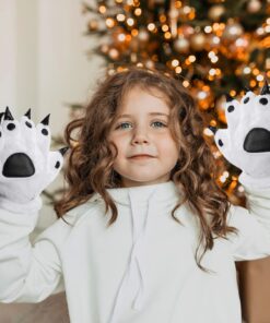 Luwint LED Finger Flashing Bear Paw Gloves Novelty Lights Up Glow Blink Show Prop Toy for Werewolf Cat Monster Costume One Size 10 71we5bJFDeL