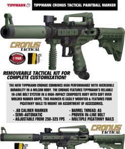 Tippmann Cronus Tactical Beginner HPA Paintball Gun Package Tactical Black / Olive 8 71weaEf84KL
