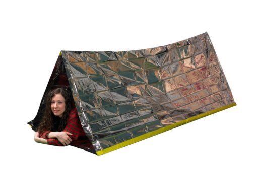 Grizzly Gear Emergency Thermal Tent- Reflective Mylar Survival Shelter- XL Size Waterproof Tube Tent Retains Heat and Fits 2 Adults in All Weather 2 Pack