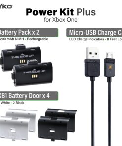 Nyko Xbox One Power Kit Plus - Rechargeable Battery Kit with 2 Batteries, Black & White Covers, 8-foot Micro-USB Charge Cable - Ultimate Xbox Accessories - Power, Cable, & Replacement Battery Doors Power Kit Plus Xbox One 11 71wgvwh08ZL