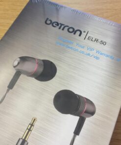 Betron ELR50 in Ear Headphones Earphones Wired with Noise Isolating Earbuds Tangle Free Cord Lightweight Carry Case Soft Ear Buds 3.5mm Plug (Black) Black 50 71wiRiJOi5L