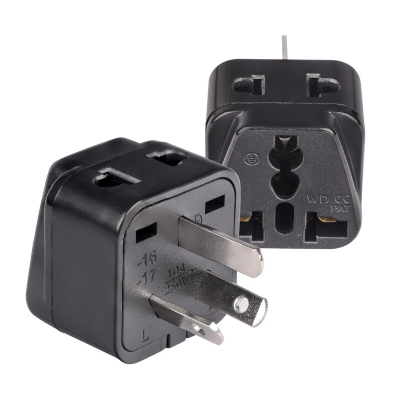 OREI USA to Australia Power Adapter - Type I Plug Adapter Compatible with Australia, New Zealand & China - 2 in 1 Australia Plug Adapter - CE Certified - RoHS Compliant - 2 Pack - Black Color Type I - Australia/China