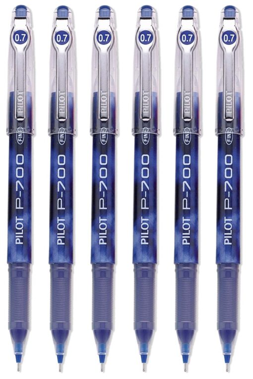 Pilot Precise P-700 Gel Ink Rolling Ball Pens, Fine Point, Blue Ink, 6 Pens