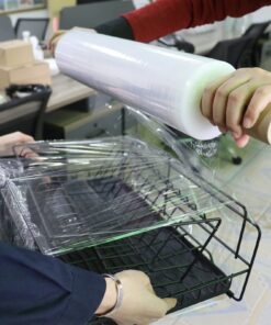 BOMEI PACK Stretch Film Wrap - Industrial Clear Plastic Stretch Wrap 1000 Feet 80 Gauge 4 Packs with Handle, Pallet Wrap for Packing, Moving Supplies, Packing Wrap Plastic Roll 15 Inches 18 71wkmaYgp3L