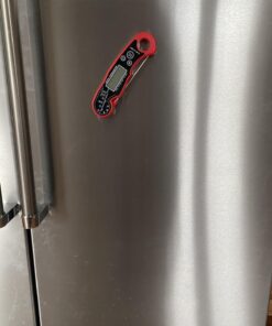 Meat Thermometer Digital for Grilling and Cooking - ANDAXIN Waterproof Ultra-Fast Instant Read Food thermometers with Backlight & Calibration for Kitchen, Deep Fry, BBQ, Grill(Red/Black), LCD Red 22 71wl11WQWML